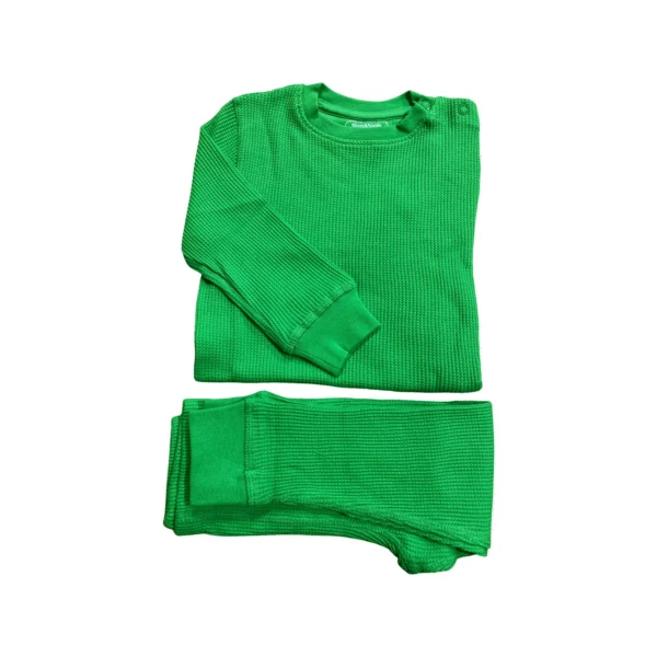 Set in cotone Pantalone e Maglia a maniche lunghe-Verde Waffle ULTIMA TAGLIA JUNIOR! (14/16anni S adulto)