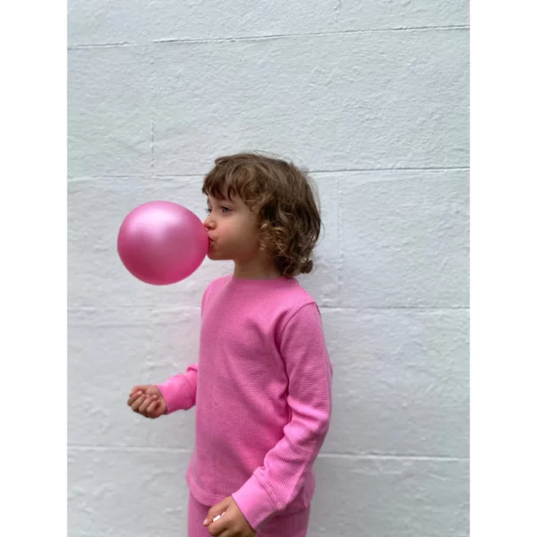 Set in cotone Pantalone e Maglia a maniche lunghe-Bubble Gum Waffle - immagine 2